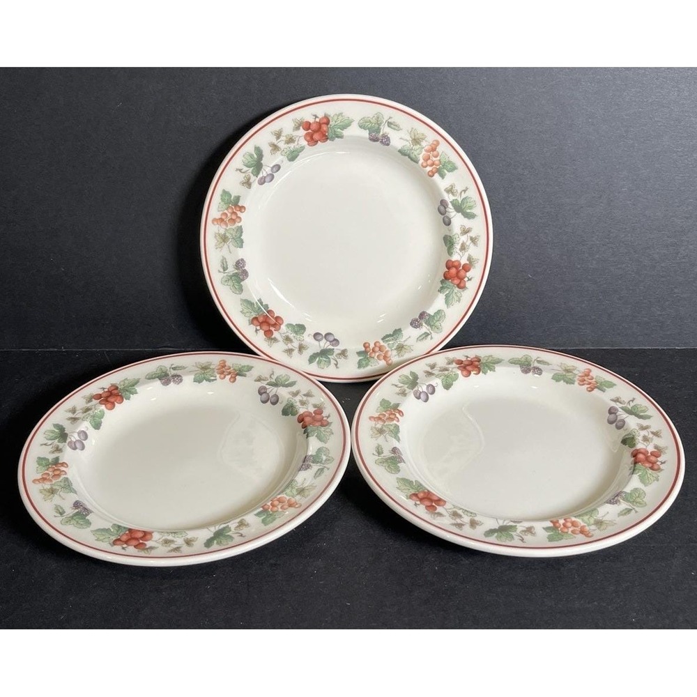 3  Wedgwood Provence 6" Bread Plates Queen's Ware England Fruit